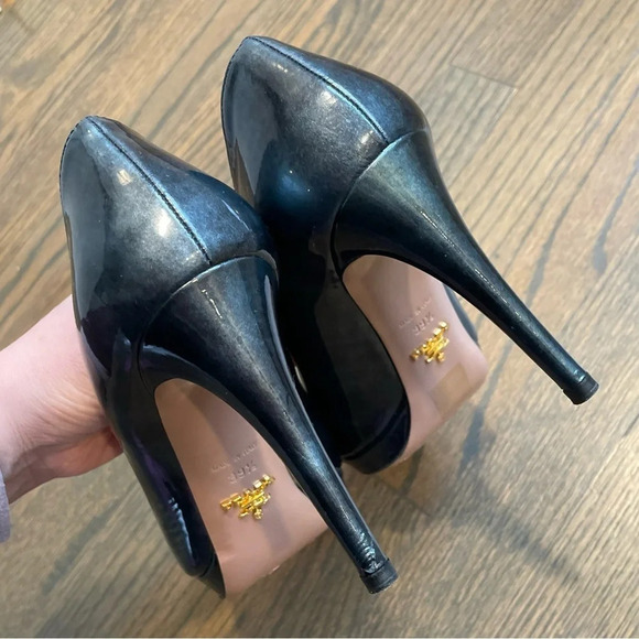 Prada Patent Leather Platform 4 inch Heel Pumps - Picture 10 of 14